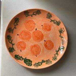 Homemade peach 11” decorative plate